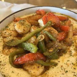 Shrimp n grits colorful, well seasoned,and absolutely delicious