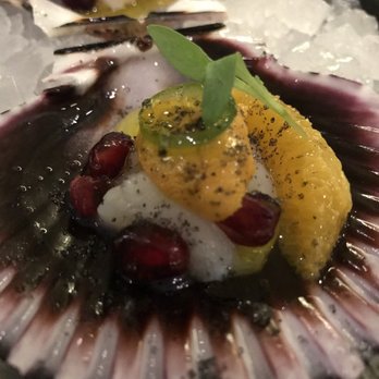 Ceviche Project - Scallop on the half shell with uni - Latin American Near Me - Los Angeles, California