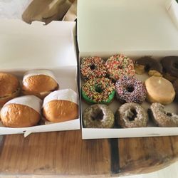Smiley Donuts - Dozen donuts and biscuits