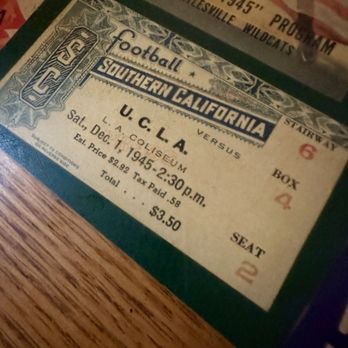 Stables Cafe - USC vs UCLA ticket from 1945 - Cafes Near Me - Guthrie, Oklahoma Stables Cafe - USC vs UCLA ticket from 1945 - Cafes Near Me - Guthrie, Oklahoma