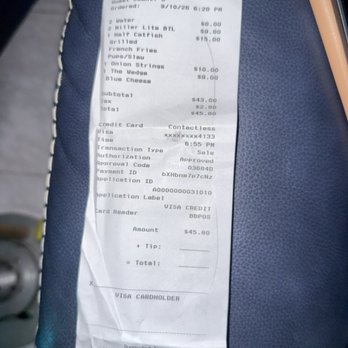River Grille - Receipt appetizer, Catfish Dinner, & Wedge Salad. 2 Beers - Seafood Near Me - Ormond Beach, Florida River Grille - Receipt appetizer, Catfish Dinner, & Wedge Salad. 2 Beers - Seafood Near Me - Ormond Beach, Florida