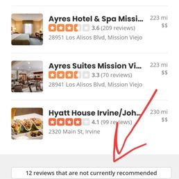 More reviews that are hidden from you to make this hotel seem great.