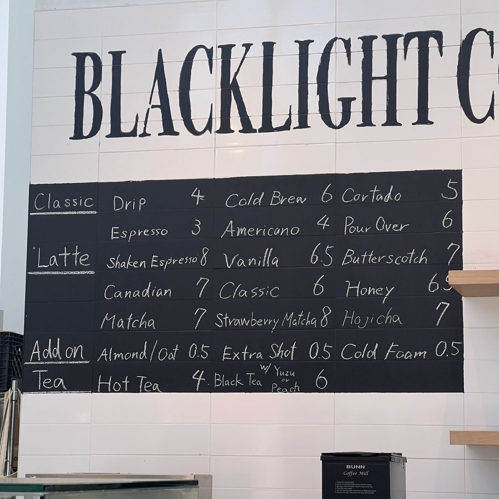 Blacklight Coffee Roastery - menu - Coffee Roasteries Near Me - Santa Ana, California