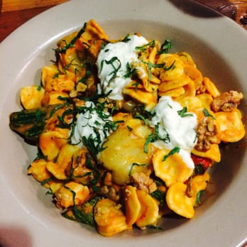 Johnston's Saltbox - Red pepper pasta w shrimp - New American Near Me - San Carlos, California