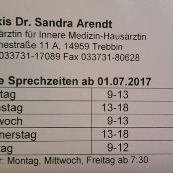 Dr. Sandra Arendt - Internal Medicine Near Me - Trebbin, BB