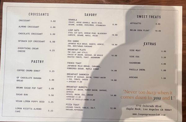 Menu photo 2 Loop Espresso Club Los Angeles, CA Menu photo 2 Loop Espresso Club Los Angeles, CA