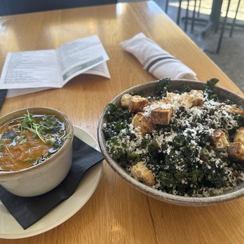 600 Kitchen & Bar - Kale salad, carrot and ginger soup - American Near Me - Kalamazoo, Michigan 600 Kitchen & Bar - Kale salad, carrot and ginger soup - American Near Me - Kalamazoo, Michigan