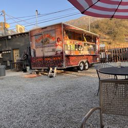Pupusas la Sabrosa - The food truck from the dining area in the back.