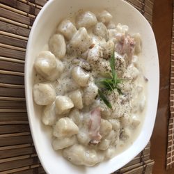 Dolce Amore Restaurant - Gnocchi with ham and bacon Parmesan
