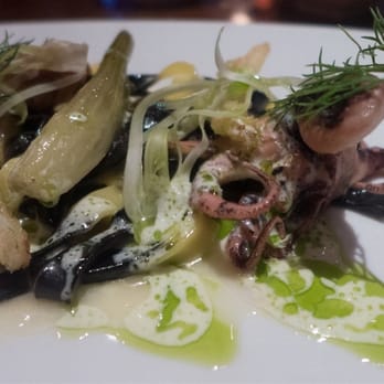 Trokay - Grilled octopus and ink squid pasta - New American Near Me - Truckee, California