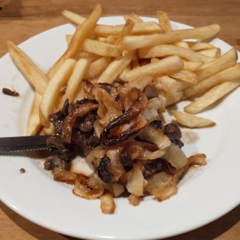 Cheddar's Scratch Kitchen - 6 oz steak smothered in mushrooms and onions with fries. - Comfort Food Near Me - Pleasant Prairie, Wisconsin