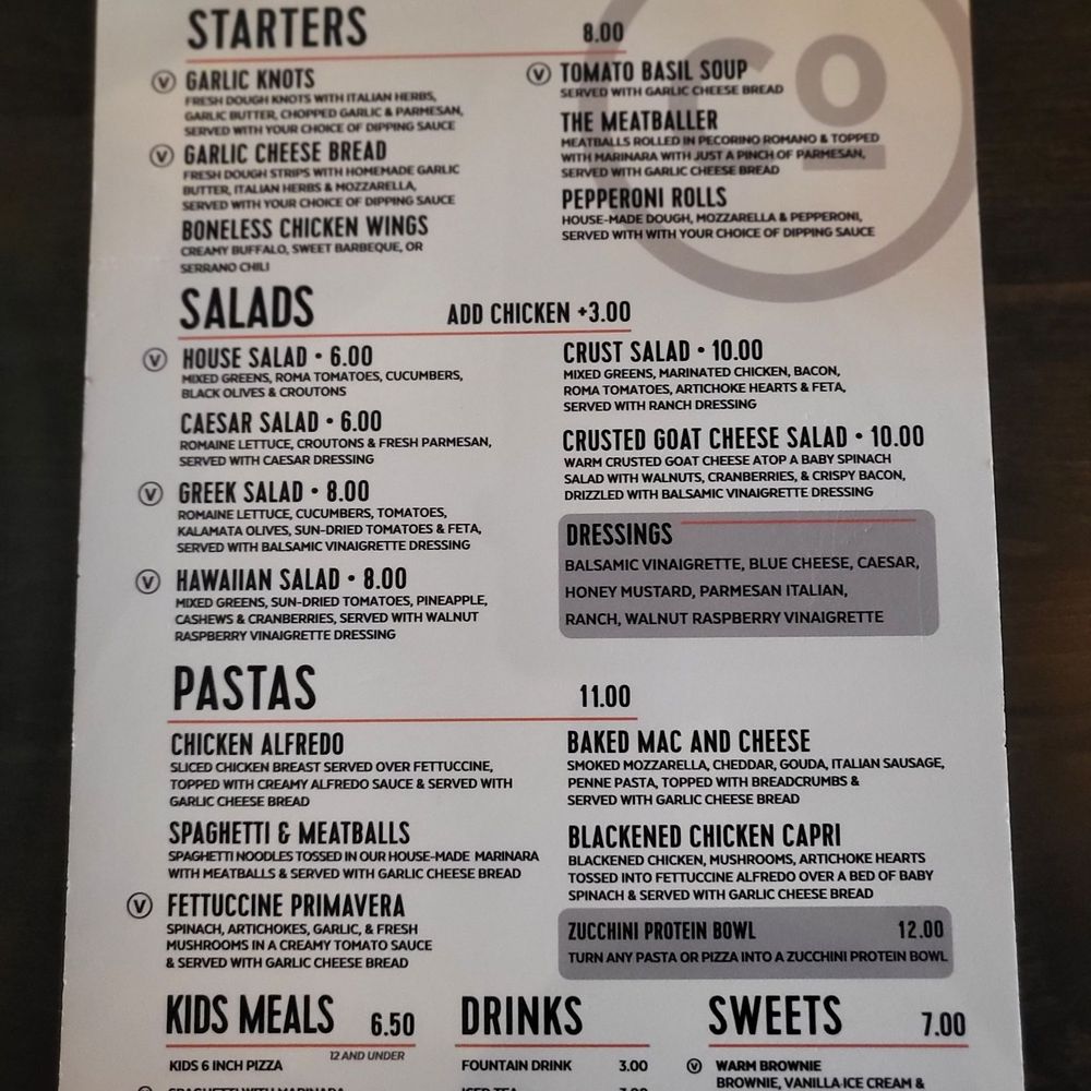 Crust Pizza - Menu - Pizza Near Me - Cypress, Texas