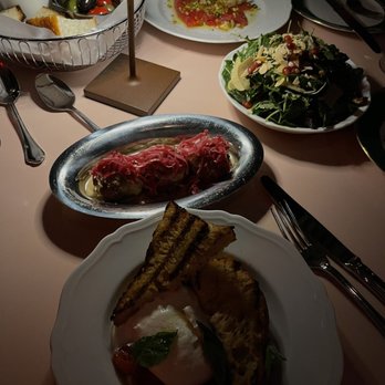 Contessa - Boston - Burrata, Meatballs, Kale Salad, Tuna Crudo, and the bread basket - Italian Near Me - Boston, Massachusetts Contessa - Boston - Burrata, Meatballs, Kale Salad, Tuna Crudo, and the bread basket - Italian Near Me - Boston, Massachusetts