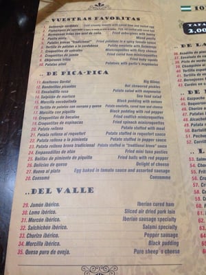 Menu photo 3 101 Tapas Córdoba, CO