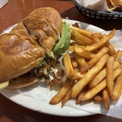 Pinto Bean - Pastor Torta w fries extra crispy. Very good!