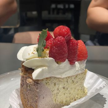 Petit Four Dessert Cafe - Raspberry pistachio cheesecake - Desserts Near Me - Carrollton, Texas Petit Four Dessert Cafe - Raspberry pistachio cheesecake - Desserts Near Me - Carrollton, Texas