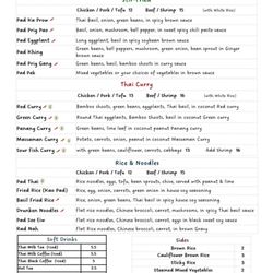 Lil Thai Place - Lunch Menu