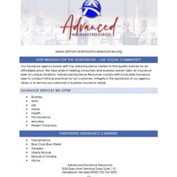 Advanced Insurance Resources - Las Vegas Henderson Nevada Insurance Agency