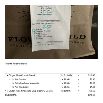 Flower Child - My app order and bag. - Salad Near Me - St. Louis, Missouri