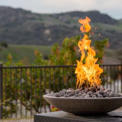 Outdoor Fire and Patio - Low Profile Concrete Fire Bowl with Bullet Burner!