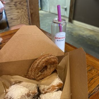 The General Dough - Cinnamon sugar churro, big easy beignets and a chocolate chip coffee. - Ice Cream & Frozen Yogurt Near Me - Florence, South Carolina The General Dough - Cinnamon sugar churro, big easy beignets and a chocolate chip coffee. - Ice Cream & Frozen Yogurt Near Me - Florence, South Carolina