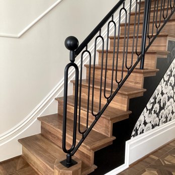 Dimensional Iron - Dustin's artistry really shone through with the newel post. - Metal Fabricators Near Me Dimensional Iron - Dustin's artistry really shone through with the newel post. - Metal Fabricators Near Me