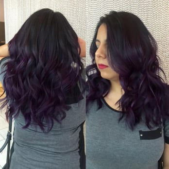 MKP Salon - Haemi worked on giving me this awesome purple balayage which I love! She cut & styled my hair just in time for Valentine's day - Hair Salons Near Me - Fairfax, Virginia
