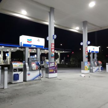 Chevron - a gas station at night - Gas Stations Near Me - West Sacramento, California