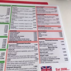 Coast 2 Coast - The other side of the menu.