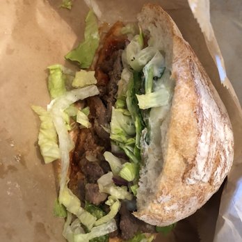 Beanstalk Cafe - Korean Bul Gogi Sandwich (half - couldn't wait to eat the first half!) - Coffee & Tea Near Me - San Francisco, California