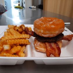 BigEasy Soulfood - Our Donut bacon cheeseburger burger