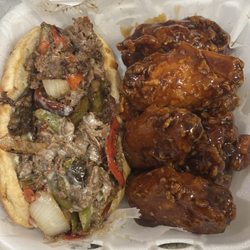 Salt And Pepper Kitchen - Philly cheesesteak (All the way) with 7pm hot Teriyaki wings Menu hack (must ask for pricing)