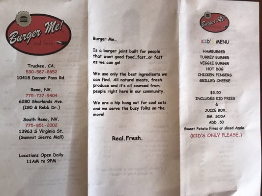 Menu photo 5 Burger Me! Reno, NV
