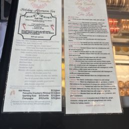 Holiday Afternoon Tea Menu Holiday Afternoon Tea Menu