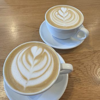 Penny University - Brown sugar and vanilla lattes, both with oat milk. - Coffee & Tea Near Me - Modesto, California