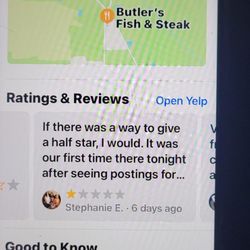 Butler’s Fish & Steak - This restaurant was awful.
