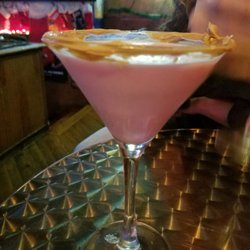 Court of Hero's - Peanut Butter and Strawberry Jelly Martini. I kid you not. Complete with peanut butter on the rim.