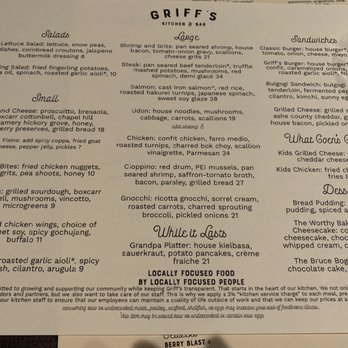Griff's Kitchen & Bar - Menu - New American Near Me - Candler, North Carolina Griff's Kitchen & Bar - Menu - New American Near Me - Candler, North Carolina