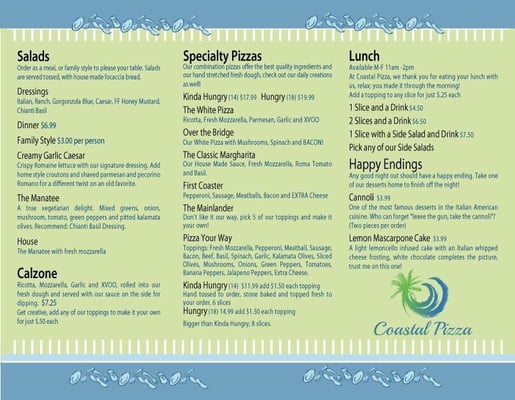 Menu photo 7 Coastal Pizza Fernandina Beach, FL Menu photo 7 Coastal Pizza Fernandina Beach, FL