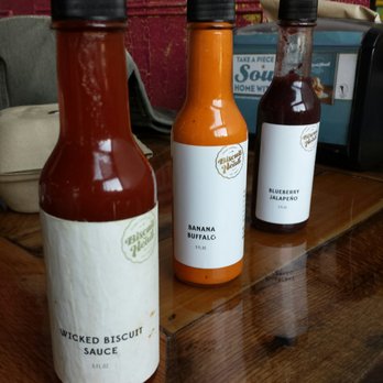 Biscuit Head - a few on the many craft sauces for your breakfast goodies courtesy of Biscuit Head - Breakfast & Brunch Near Me - Greenville, South Carolina Biscuit Head - a few on the many craft sauces for your breakfast goodies courtesy of Biscuit Head - Breakfast & Brunch Near Me - Greenville, South Carolina