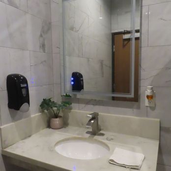 China Bros - New clean bathroom with a fancy mirror with a defogger. - Chinese Near Me - Eastvale, California China Bros - New clean bathroom with a fancy mirror with a defogger. - Chinese Near Me - Eastvale, California