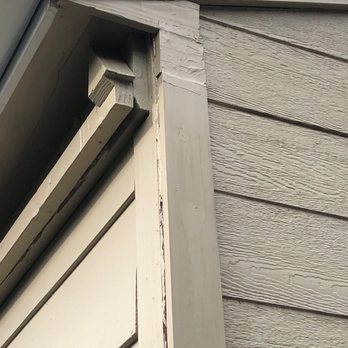 DryHome Roofing & Siding - Finished raking with tape. They also forgot to caulk the wood. - Roofing Near Me - Sterling, Virginia DryHome Roofing & Siding - Finished raking with tape. They also forgot to caulk the wood. - Roofing Near Me - Sterling, Virginia