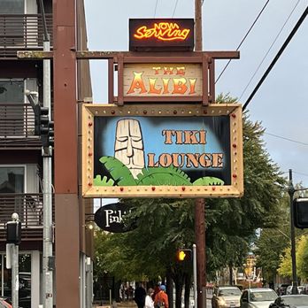 The Alibi Tiki Lounge - Street sign - Karaoke Near Me - Portland, Oregon