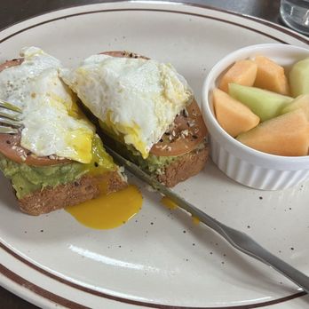 Cafe Hodgepodge - Avocado toast with an egg. Fresh fruit on the side - Breakfast & Brunch Near Me - Mesa, Arizona