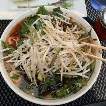Pho 95 - Do bien (Seafood pho) with vegetable broth and added side herbs & vegs - Vietnamese Near Me - Centennial, Colorado Pho 95 - Do bien (Seafood pho) with vegetable broth and added side herbs & vegs - Vietnamese Near Me - Centennial, Colorado