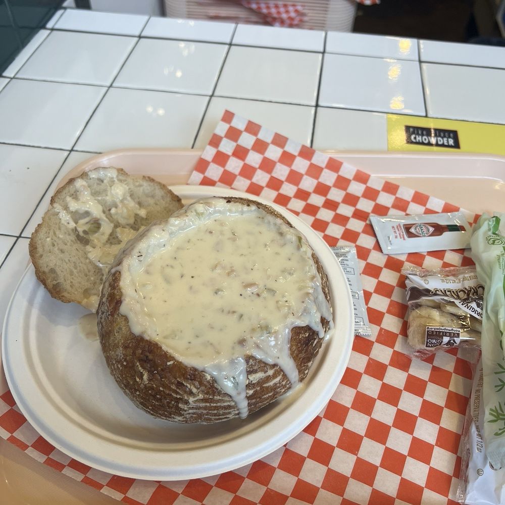 Pike Place Chowder - Pacific Place - New England Clam Chowder Sourdough Bread Bowl - Seafood Near Me - Seattle, Washington Pike Place Chowder - Pacific Place - New England Clam Chowder Sourdough Bread Bowl - Seafood Near Me - Seattle, Washington