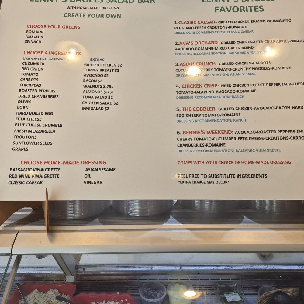 Lenny's Bagels - Breakfast and Salad menu items - Bagels Near Me - Pelham Manor, New York Lenny's Bagels - Breakfast and Salad menu items - Bagels Near Me - Pelham Manor, New York