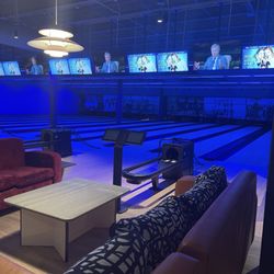 Pinstripes - Bowling alley  Offered $20 per person per hour  Check the website for different specials offered on certain days