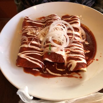 La Cita - Enchiladas - one each of beef, chicken and cheese with rojas sauce - Mexican Near Me - Cherry Hill, New Jersey