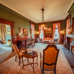 Alexander Mansion - The Library at the Alexander Mansion is furnished with antique furnishings and artwork.